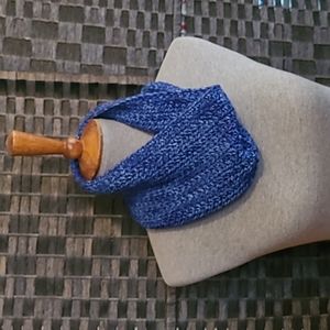 Blue Infinity Neck Scarf- handmade